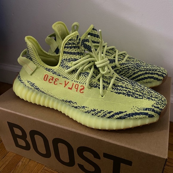 yeezy semi frozen yellow on feet